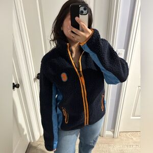 Coach Navy Teddy Fleece Jacket, Size L